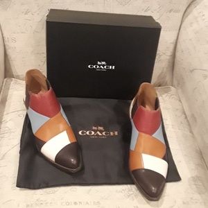 Coach multi  color booties